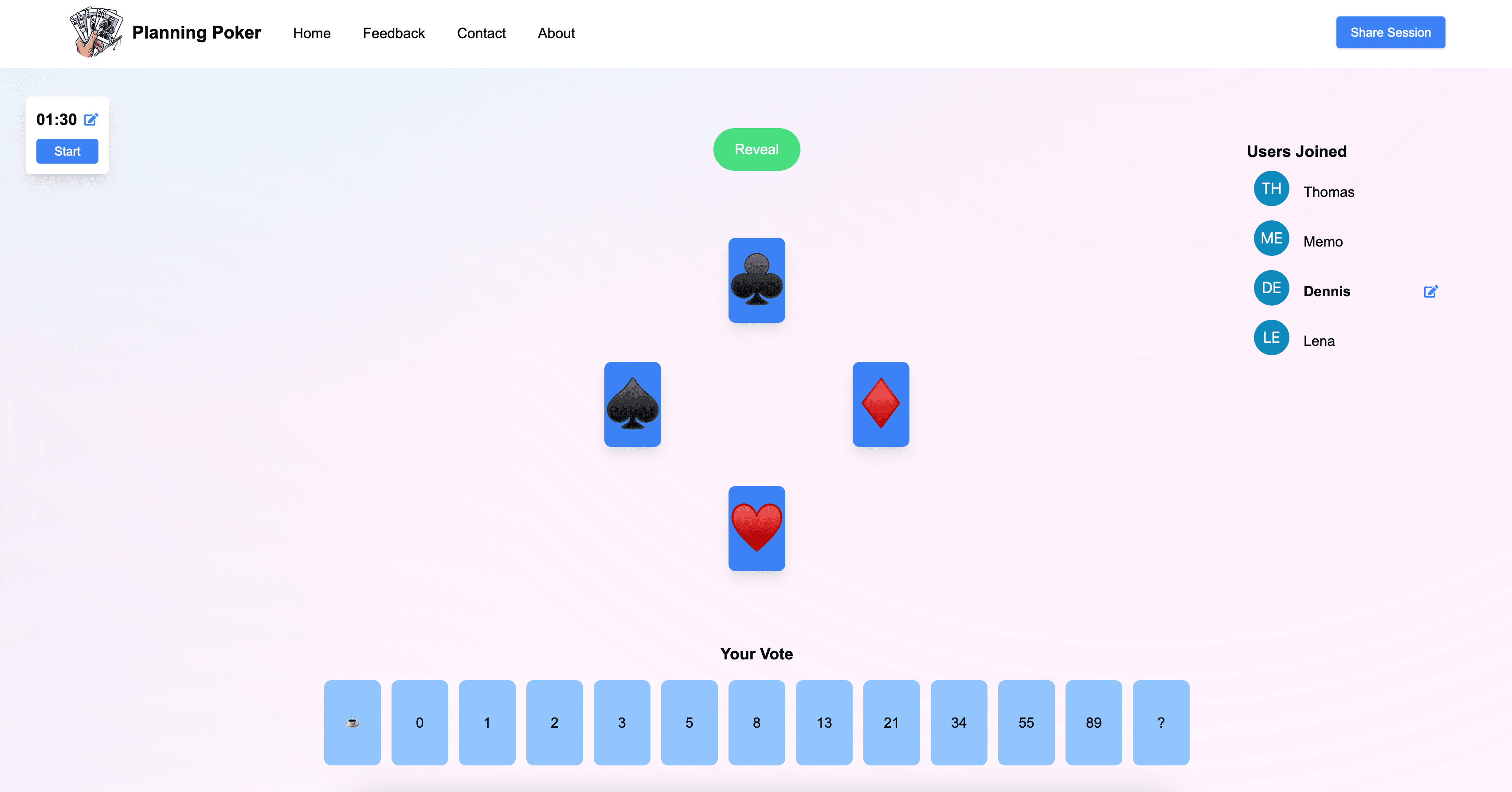 A free online planning poker platform for collaborative estimation and project planning.